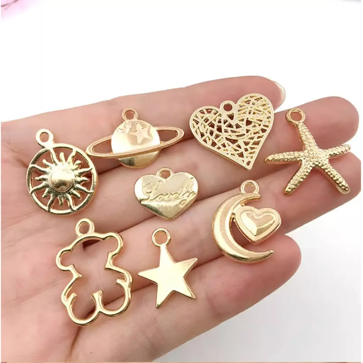 YouLuo Mixed Enamel Charms for Jewelry Making, 50Pcs KC Gold Alloy Charm Pendants | Assorted Designs - view 3