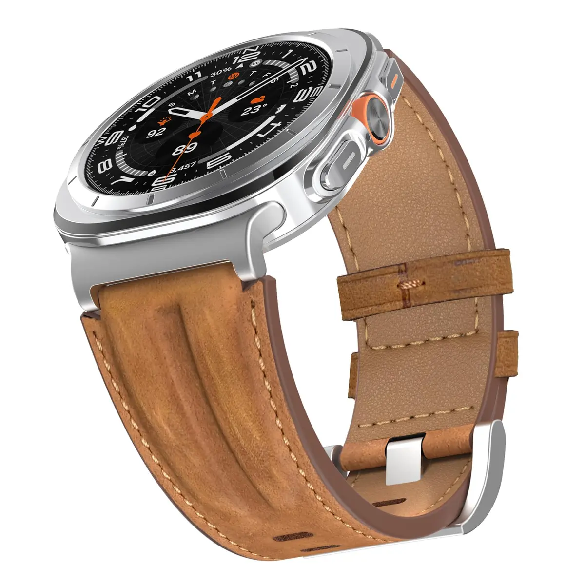 Bouixel Genuine Leather Band for Samsung Galaxy Watch Ultra 47mm | Deep Brown, 150mm-230mm Wrist - main product image