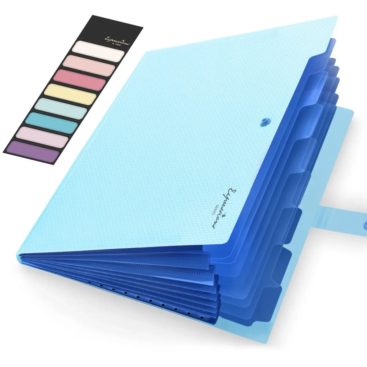 Sooez Accordion File Organizer 8 Pocket, Expanding File Folder with Labels, Sky Blue 32.99 cm (13 in) | Quality Construction for Office & School - main product image