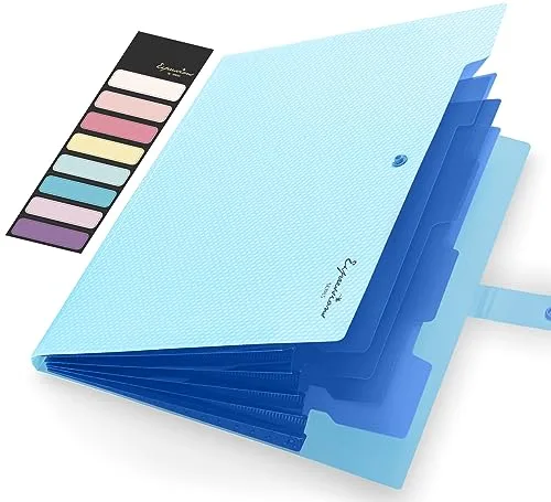 Sooez Accordion File Organizer Sky Blue Letter Size | Durable Paper Bill Receipt Organizer - main product image