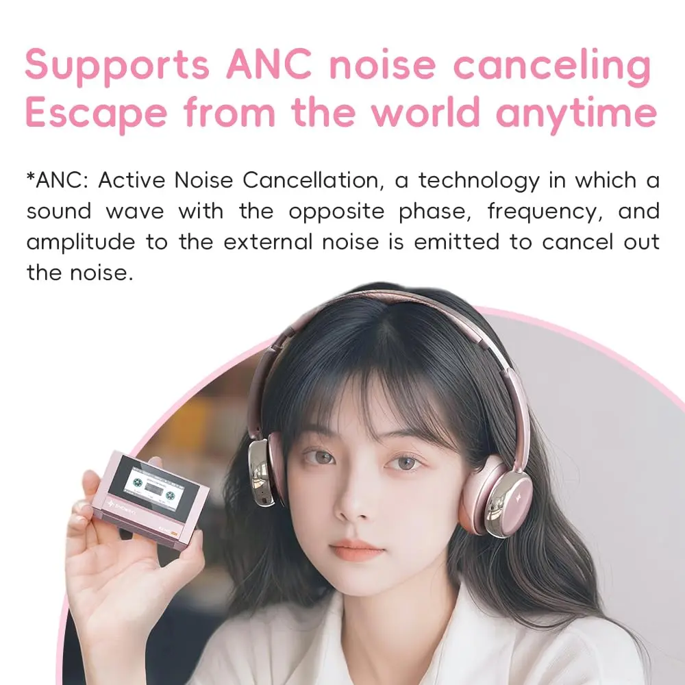 FiiO Anytime Active Noise Cancelling Bluetooth 5.4 Headphones, 58H Playtime, Titanium Gold - view 4