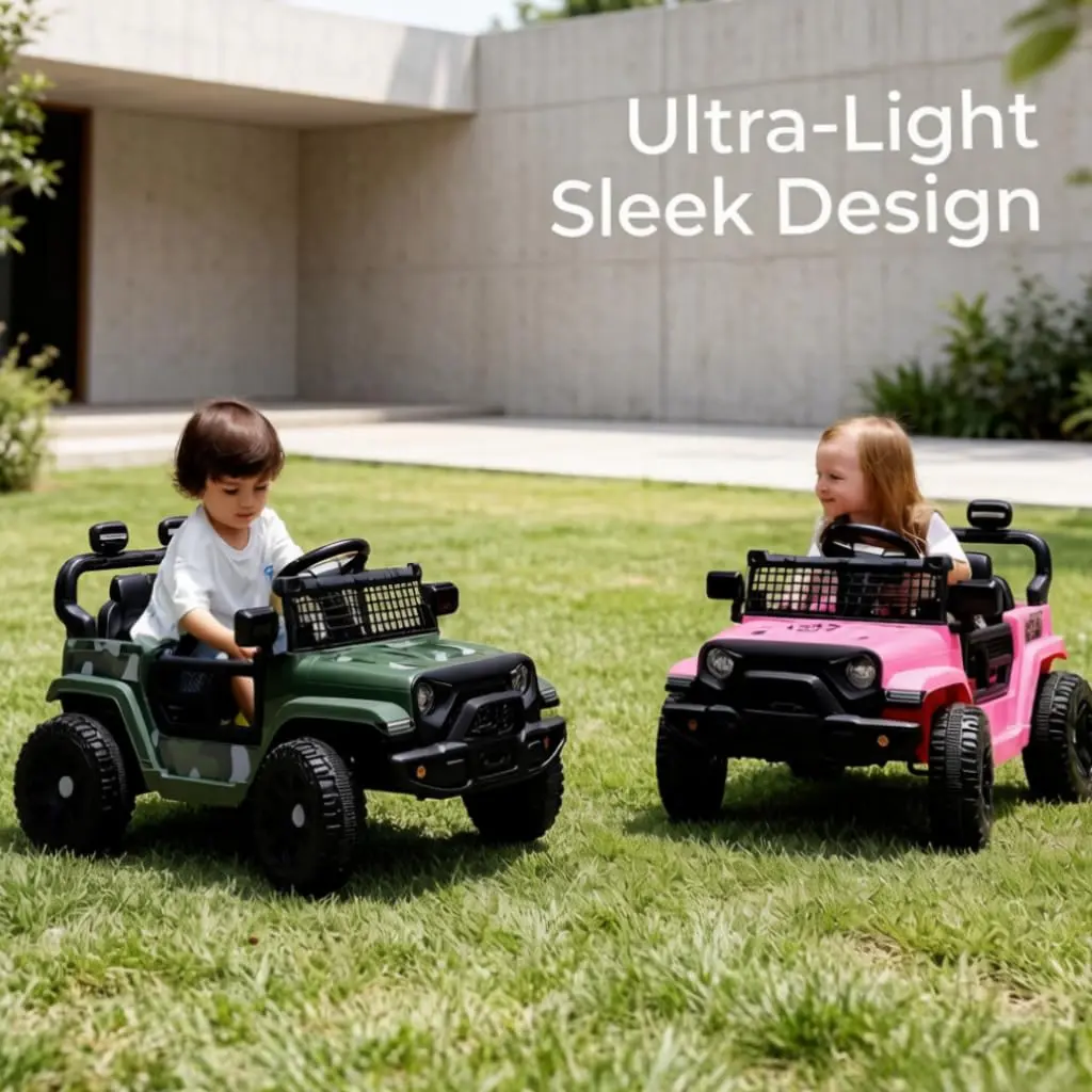 ELEMARA Ride On Car, Bluetooth Ride on Toys for Toddlers, 12V Kids Battery Powered Vehicles w/Remote, 3.5 mph Motorized Off-Road Truck, LED Lights- Green - view 7