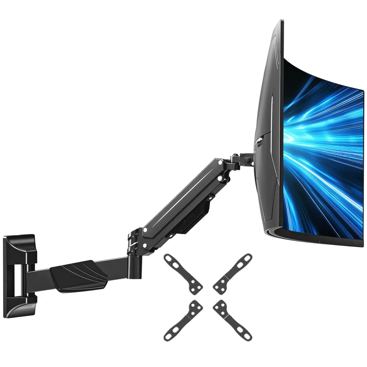 MOUNTUP Heavy Duty Monitor Wall Mount for 22-43 Inch Curved Screens | Supports 2.2-33.1 lbs, VESA 75x75 to 200x200 mm, Black - main product image