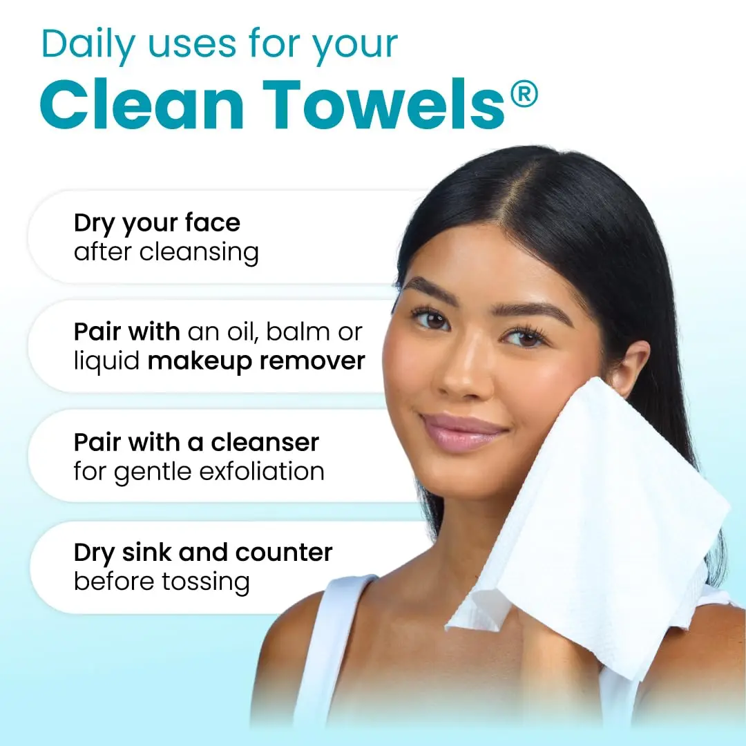 CLEAN SKIN CLUB Blemish Control Clean Towels XL Travel Pack | Exfoliating Face Towels for Oily Skin, Eczema Association Accepted, TSA-Approved (10 Count) - view 8