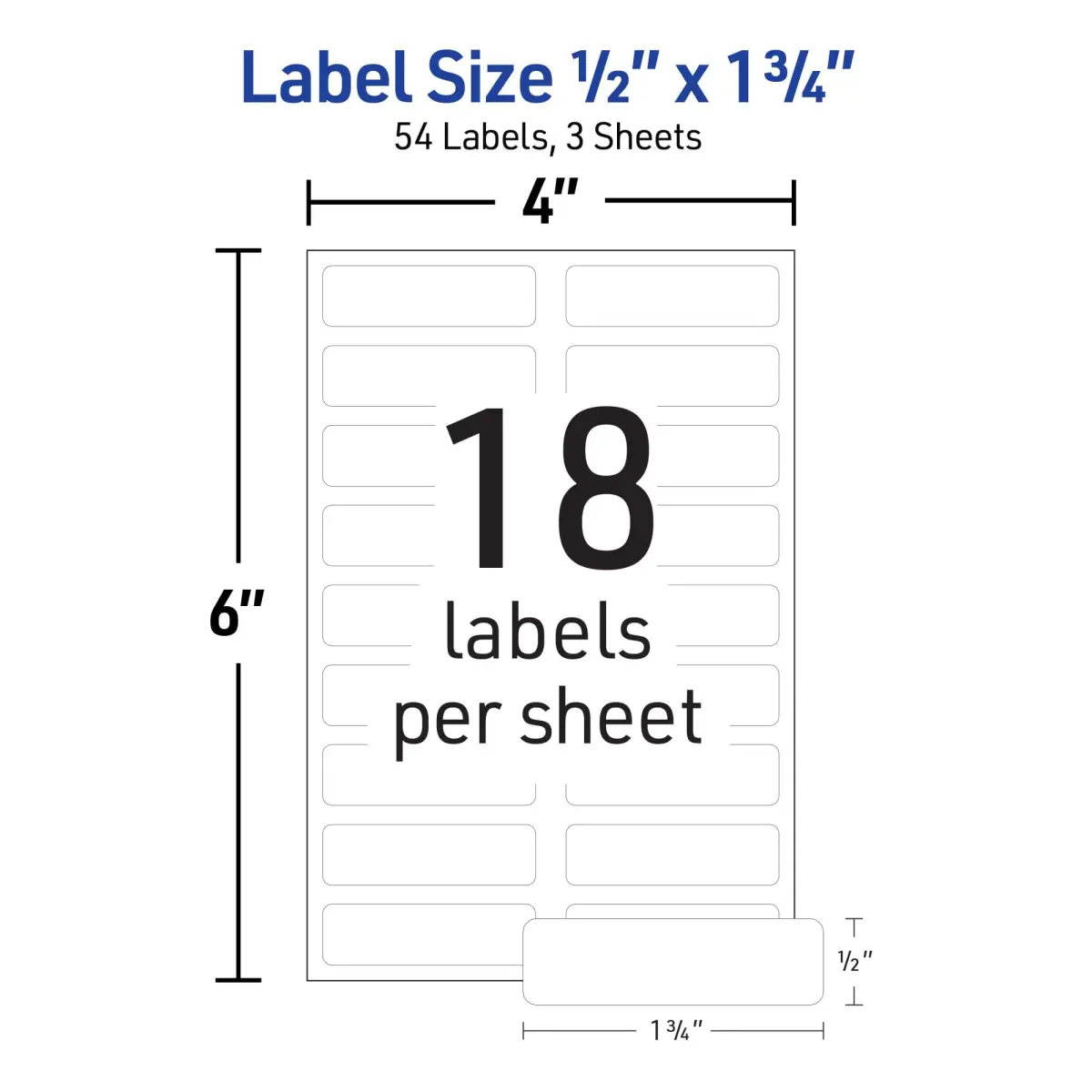 Avery No-Iron Fabric Labels 1/2" x 1-3/4" | Washer & Dryer-Safe Waterproof Labels, 54 Total (Pack of 2) - view 3