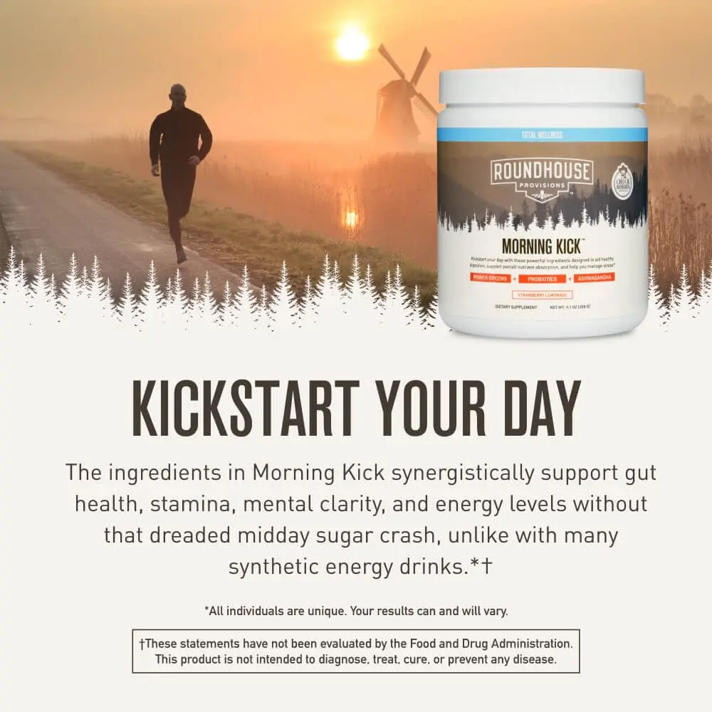 ROUNDHOUSE PROVISION Morning Kick Greens, Strawberry Lemonade, 3 Pack | Sugar-Free Gut & Energy Support - view 6
