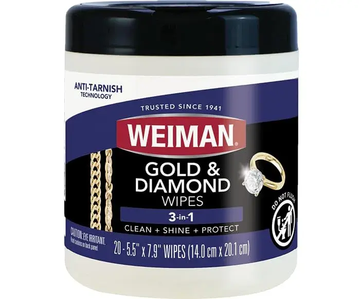 Weiman Gold & Diamond 3-in-1 Wipes - 1 Count | Cleans, Shines, Protects Jewelry - main product image