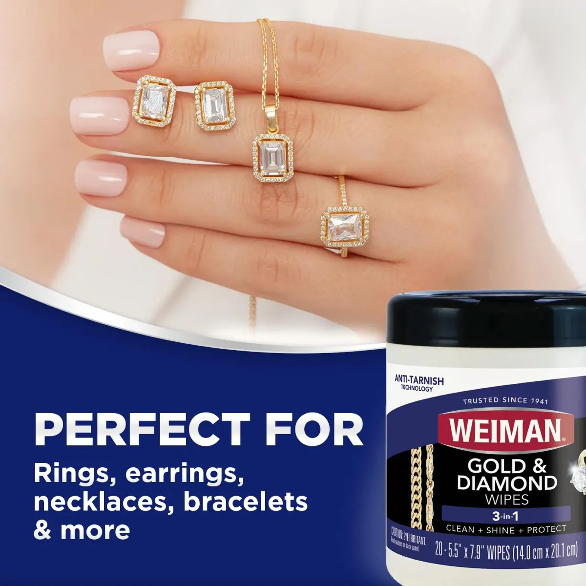 Weiman Gold & Diamond 3-in-1 Wipes - 1 Count | Cleans, Shines, Protects Jewelry - view 10