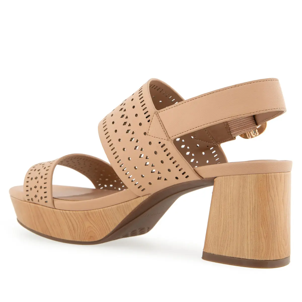 Aerosoles Women's Camera Platform Heeled Sandal, Beige Bisque Perf Faux Leather, 7W | Chic, Versatile, US Imported - view 9