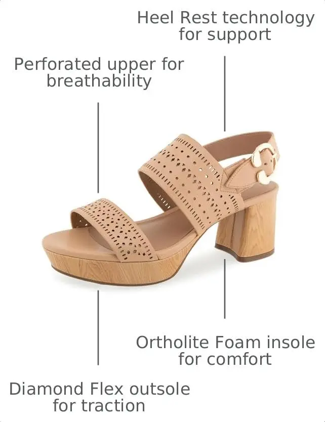 Aerosoles Women's Camera Platform Heeled Sandal, Beige Bisque Perf Faux Leather, 7W | Chic, Versatile, US Imported - view 4