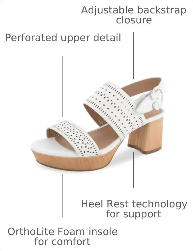 Aerosoles Women's Camera Platform Heeled Sandal, White Faux Leather, 6W | Versatile Chic with 3-Inch Platform Heel - view 4