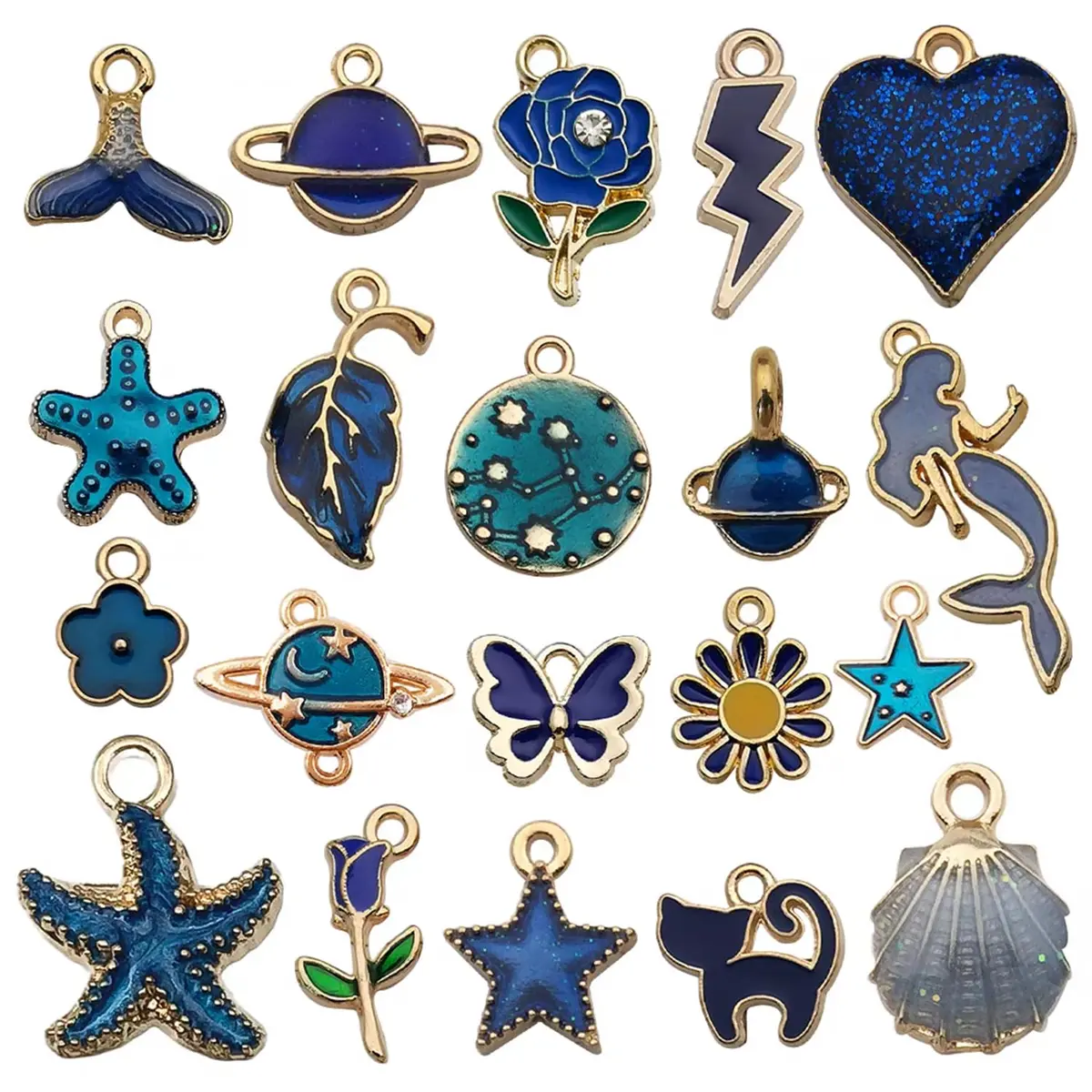 YouLuo Jewelry Charms Assorted Gold Plated Enamel 100pcs | Creative DIY Jewelry Supplies - view 6