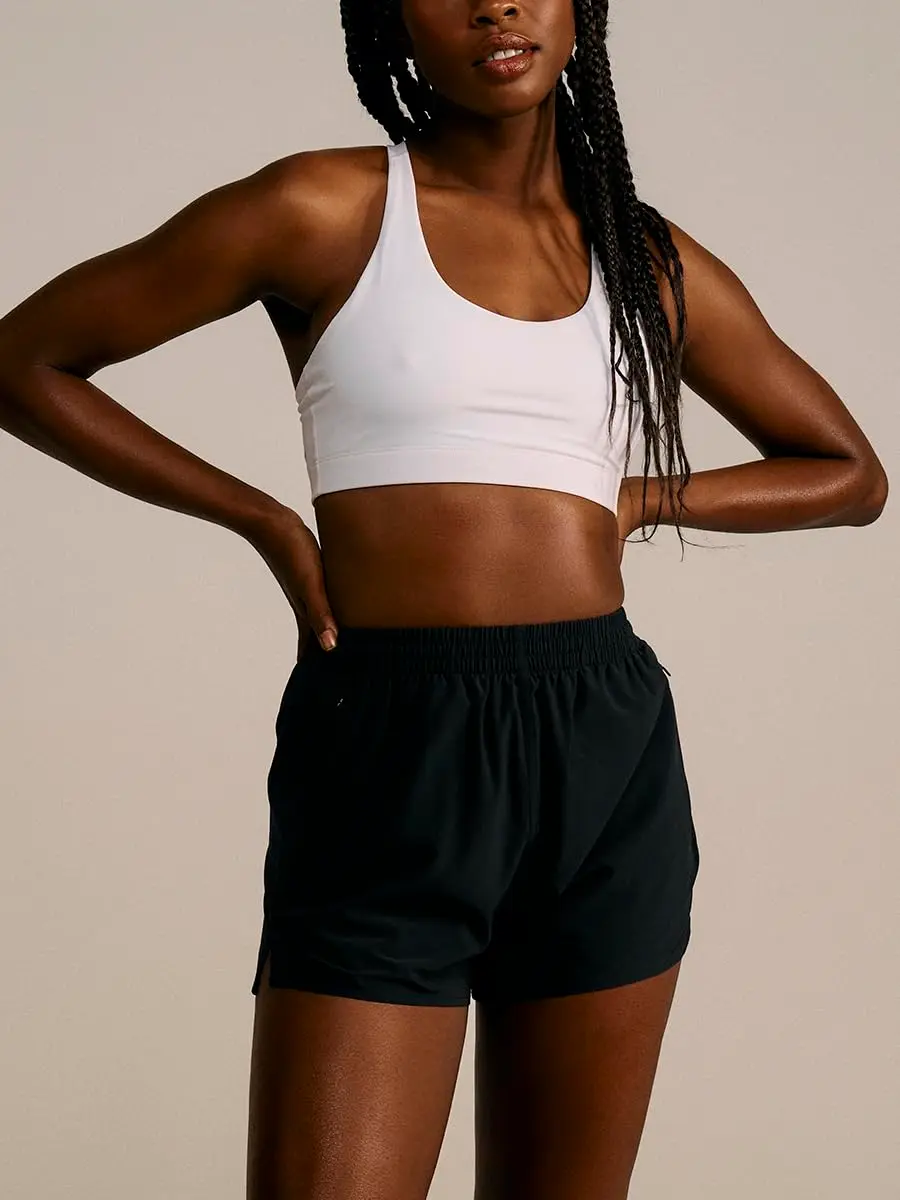 Outdoor Voices Zephyr 3" Short | Lightweight Mid-Rise Athletic Running Shorts with Zippered Pockets, Black, XXS - view 2