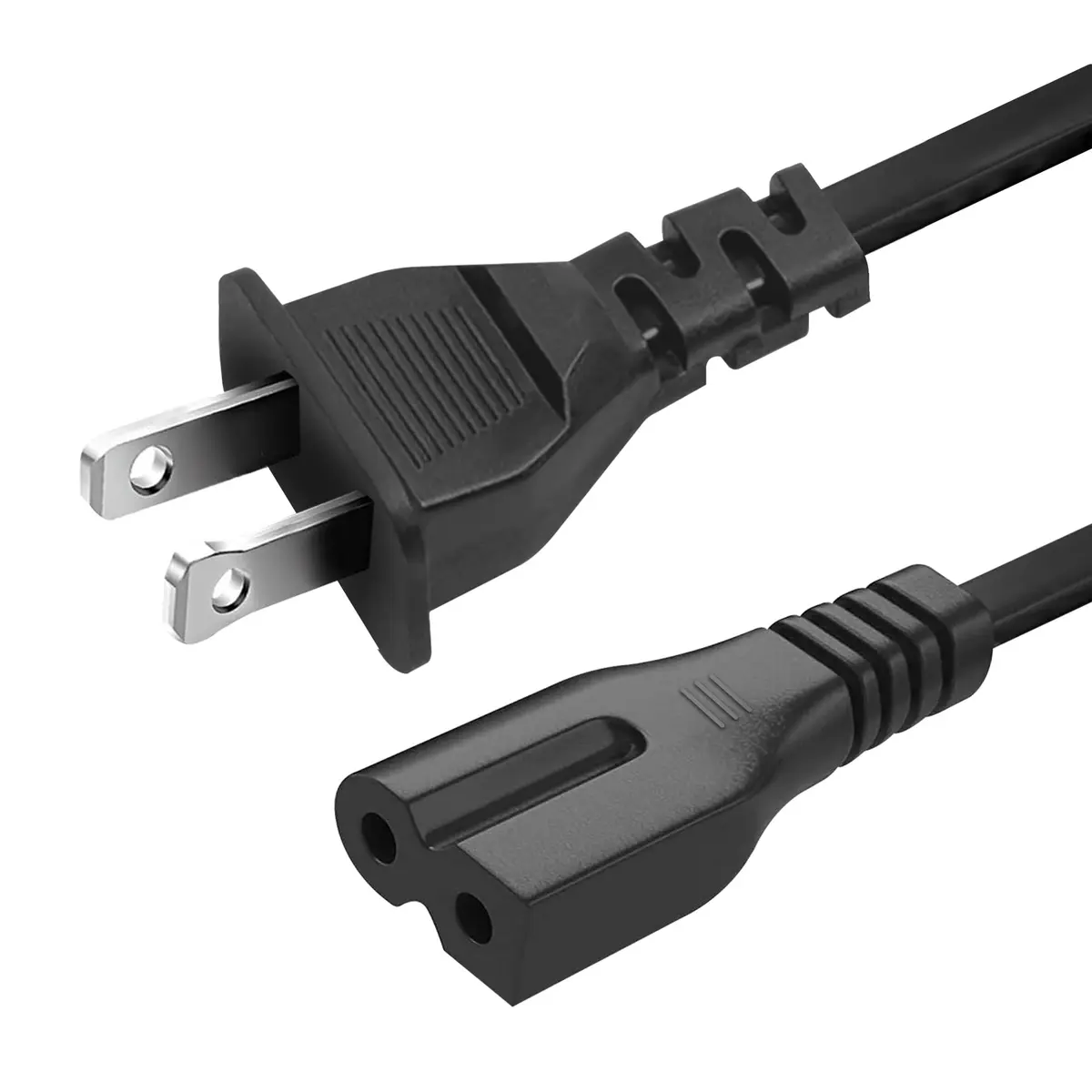 LORDTRONICS 10ft Polarized AC Power Cord with C7P Plug | 2-Prong Replacement Cable - main product image