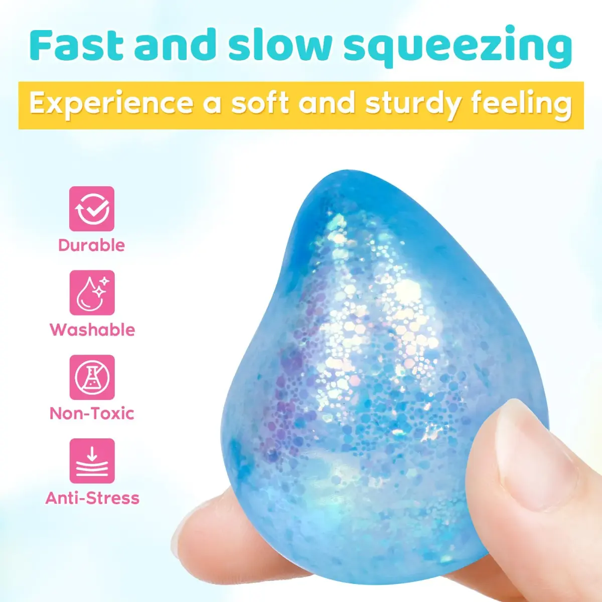 VESPRO 12 Pack Fidget Stress Balls 4.1cm (1.6in) | Non-Toxic, BPA-Free, ASTM-Tested - view 4