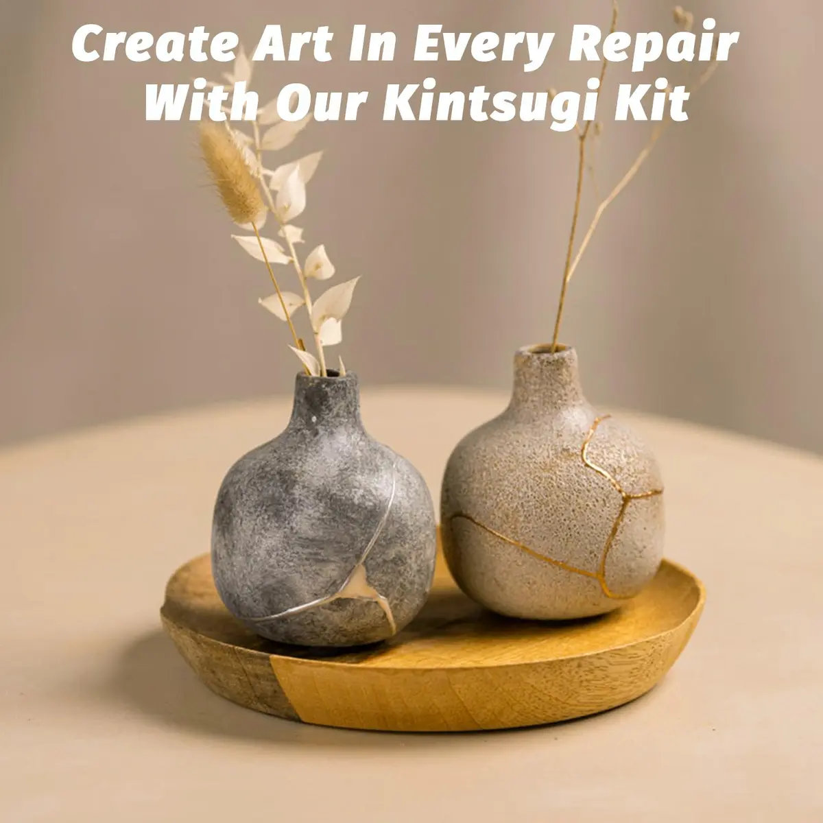 TJINHEZ Kintsugi Repair Kit | Food Safe Gold & Silver for Ceramics (Complete Set) - view 6