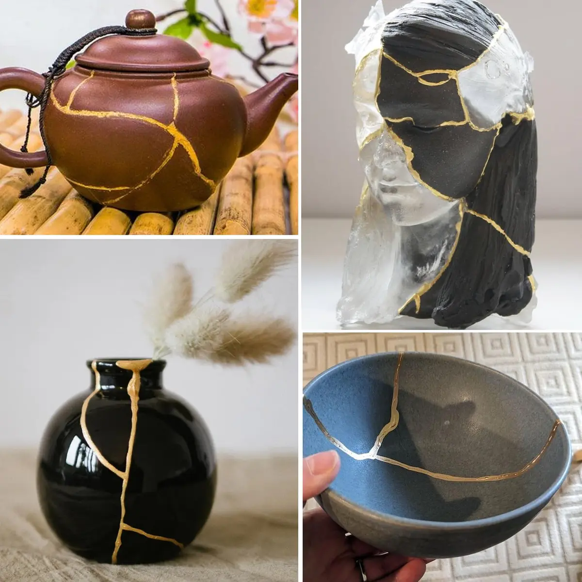 TJINHEZ Kintsugi Repair Kit | Food Safe Gold & Silver for Ceramics (Complete Set) - view 7