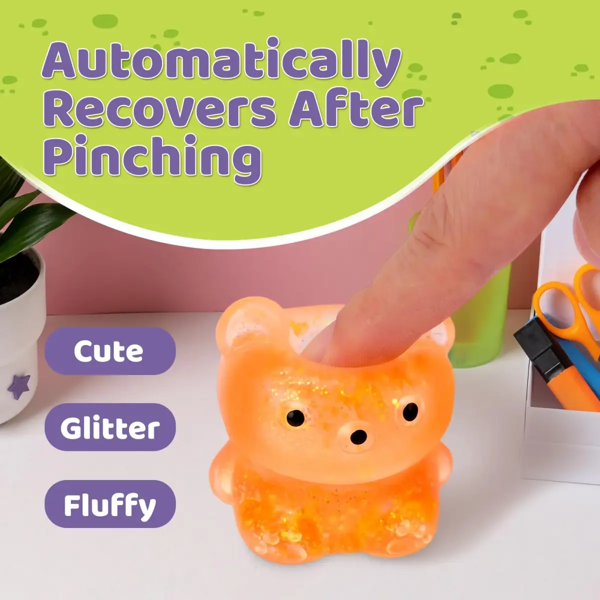 VESPRO Cute Bear Squeeze Ball Fidget Toys 5.3cm (2.1 inch) | Non-Toxic TPR Stress Ball - view 5