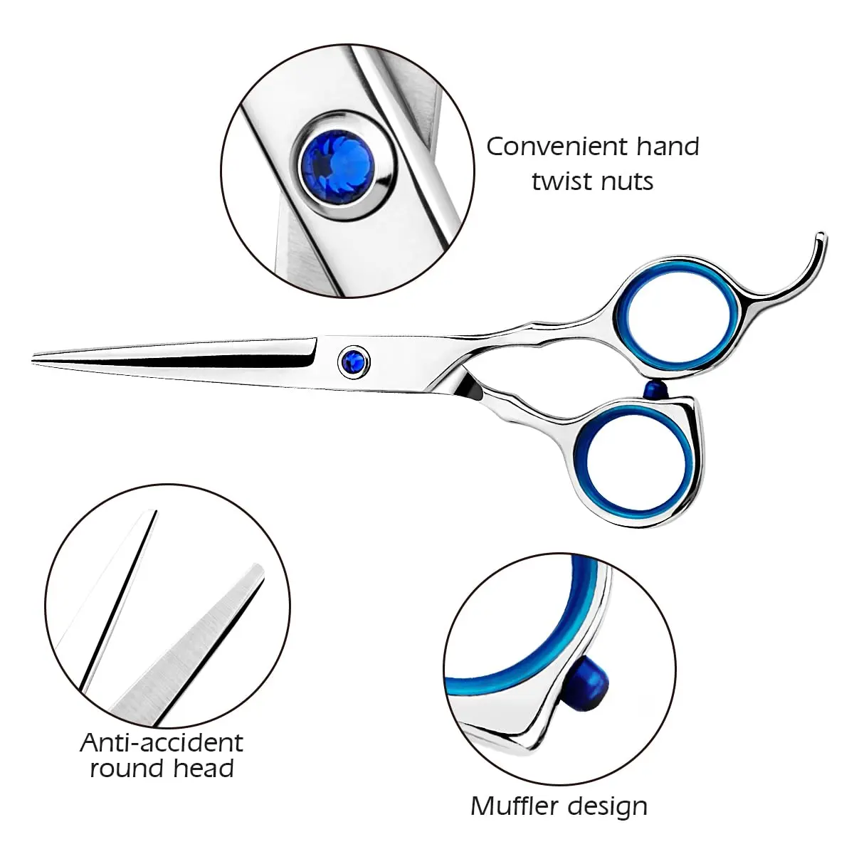 Himart Hair Trimming Kit in Blue | Professional Barber Shears for Men Women Kids - view 4