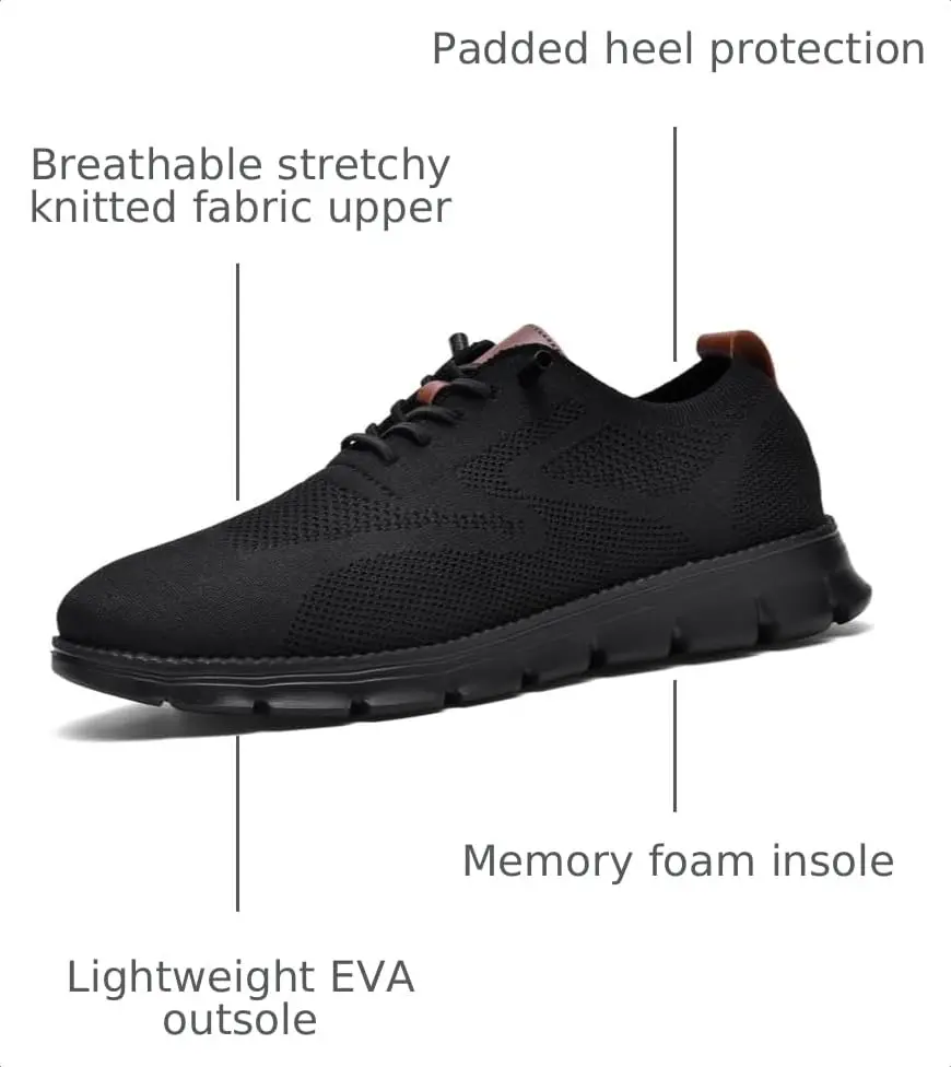 RUFONE Men’s Business Casual Oxford Sneakers – Lightweight Lace-Up Shoes for Work, Travel & Daily Commute - view 3