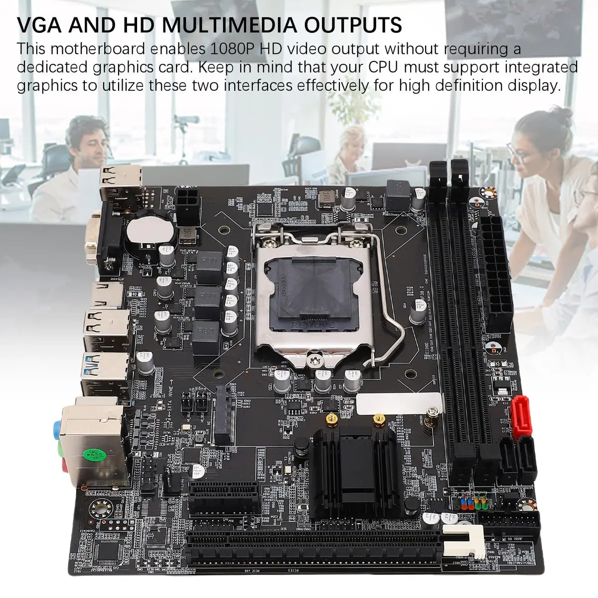 Diyeeni B75 LGA1155 Motherboard Micro ATX 17x19cm | Supports 2nd/3rd Gen Intel Core i3/i5/i7 - view 4