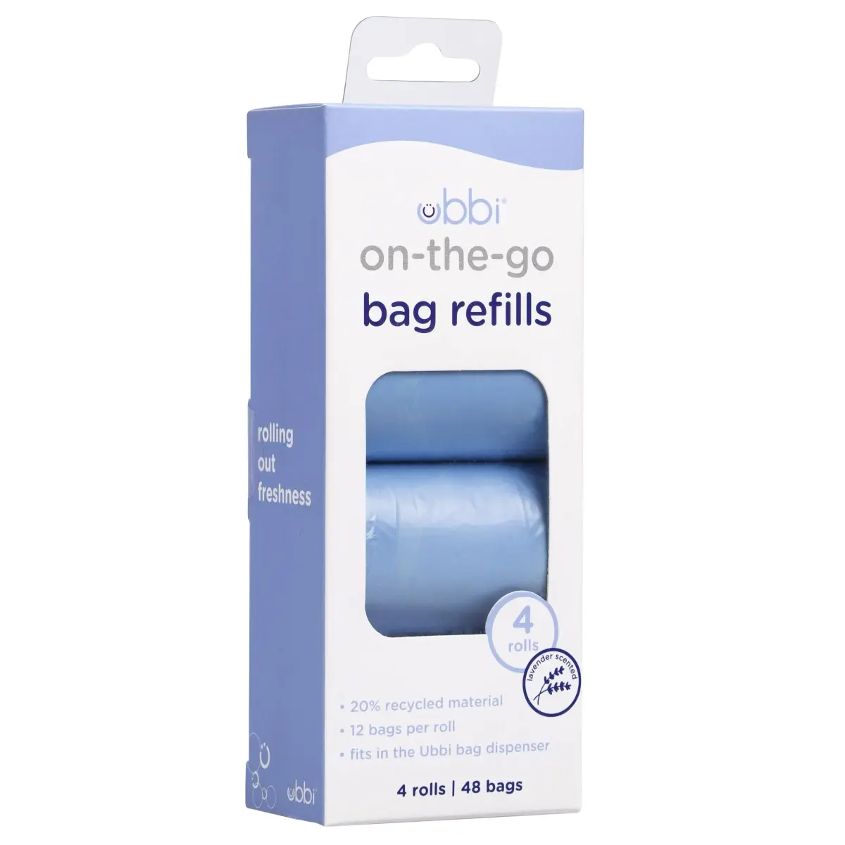 Ubbi On-the-Go Refill Bags Lavender Scented 4 Pack | Odor Neutralizing Waste Bags - main product image