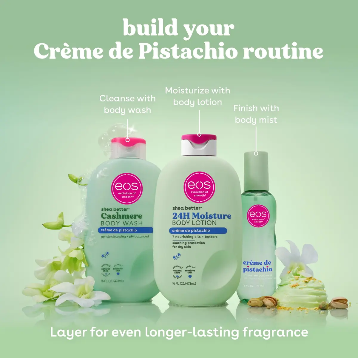 eos Shea Better Body Lotion Crème de Pistachio 473ml (16 fl oz) | Dermatologist Recommended for All Skin Types - view 8
