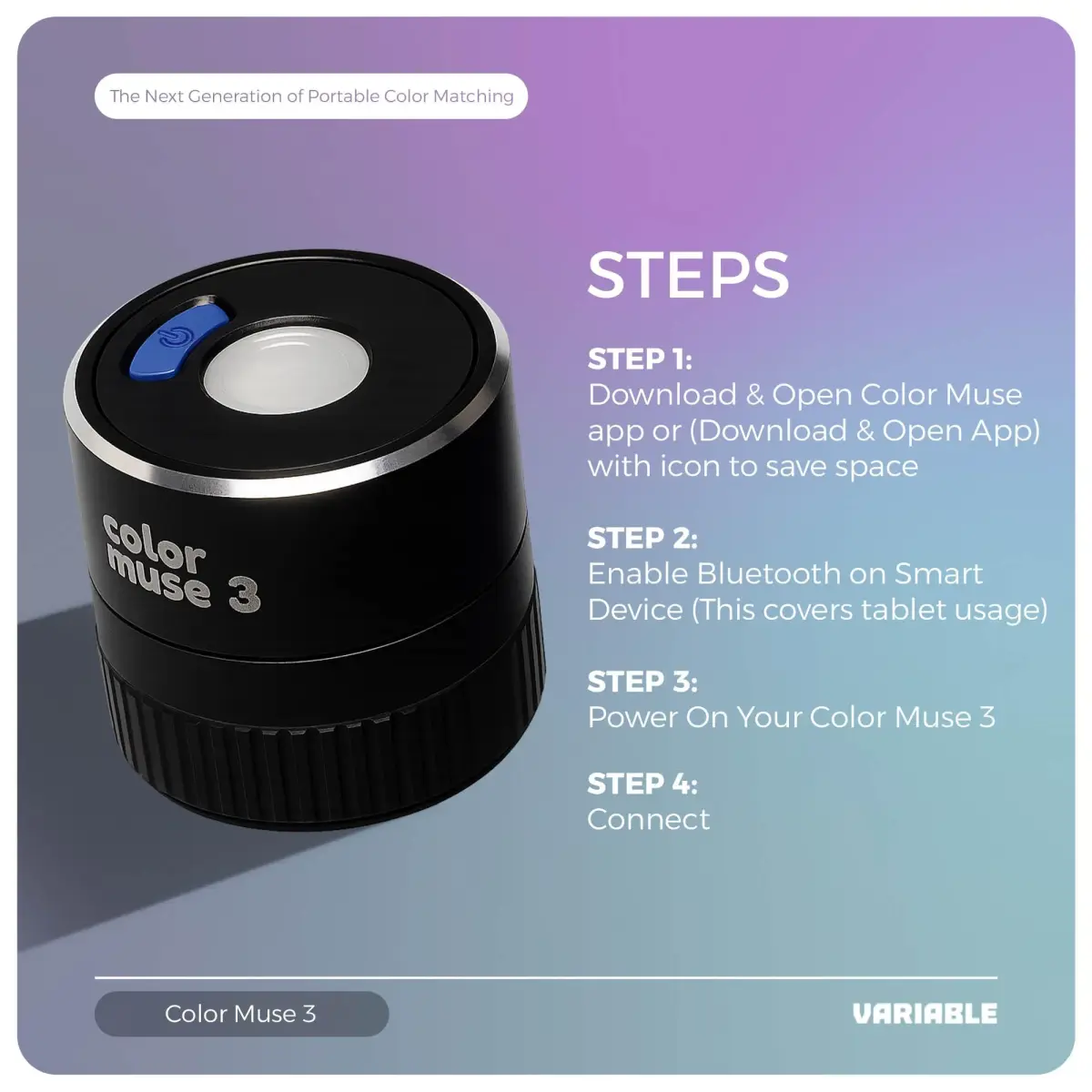 COLOR MUSE 3 Portable Color Matching and Paint Scanner Device – Black | Dual Optical Geometry, 12X Extended Battery Life - view 6