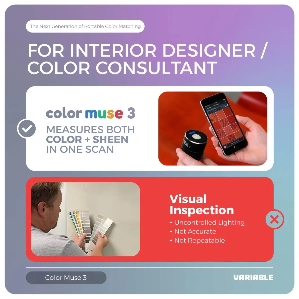 COLOR MUSE 3 Portable Color Matching and Paint Scanner Device – Black | Dual Optical Geometry, 12X Extended Battery Life - view 4