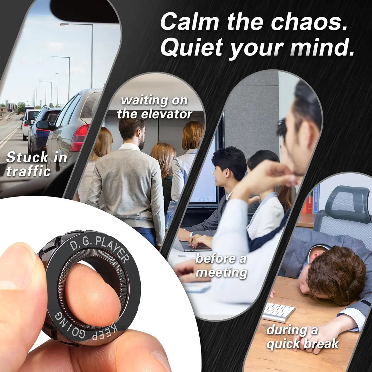 D.G.PLAYER Metal Magnetic Spin Ring Fidget Toy 1.3cm (0.51 inches) | Satisfying Sounds for Stress Relief - view 4
