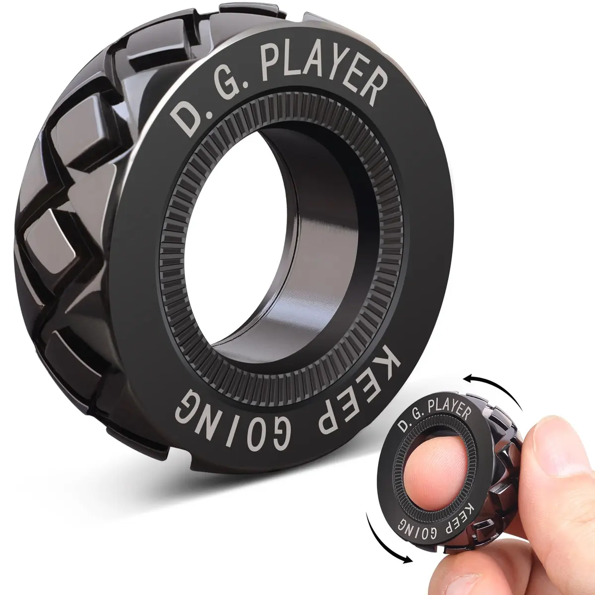 D.G.PLAYER Metal Magnetic Spin Ring Fidget Toy 1.3cm (0.51 inches) | Satisfying Sounds for Stress Relief - main product image