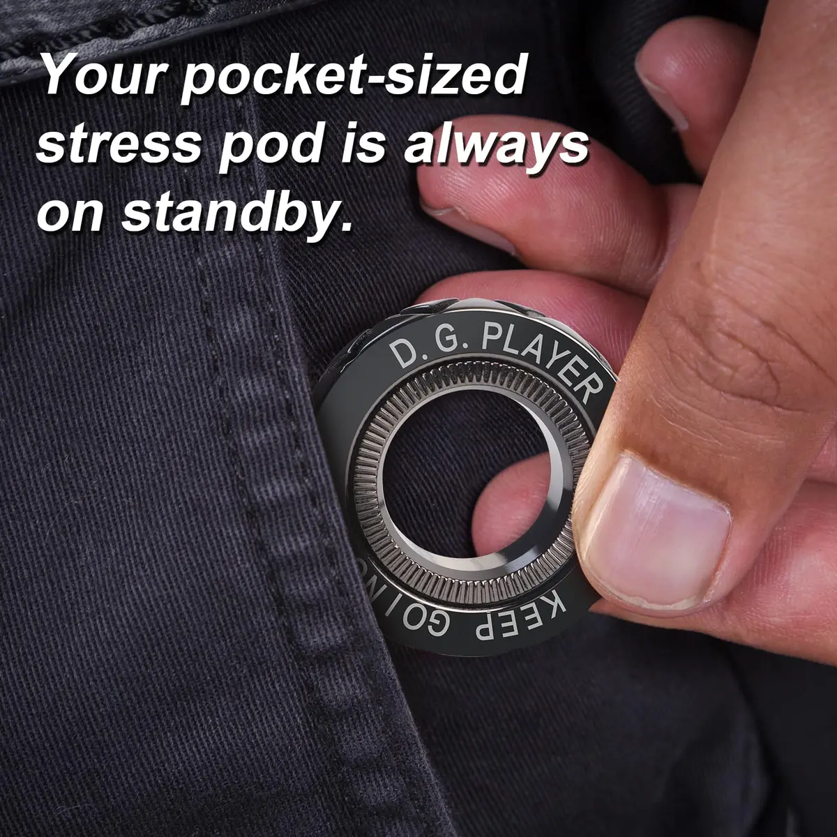 D.G.PLAYER Metal Magnetic Spin Ring Fidget Toy 1.3cm (0.51 inches) | Satisfying Sounds for Stress Relief - view 3