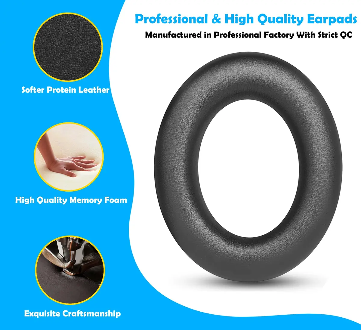 DowiTech Earpads Replacement for Focal Bathys Bluetooth Headphones | Enhanced Comfort & Noise Isolation - view 3