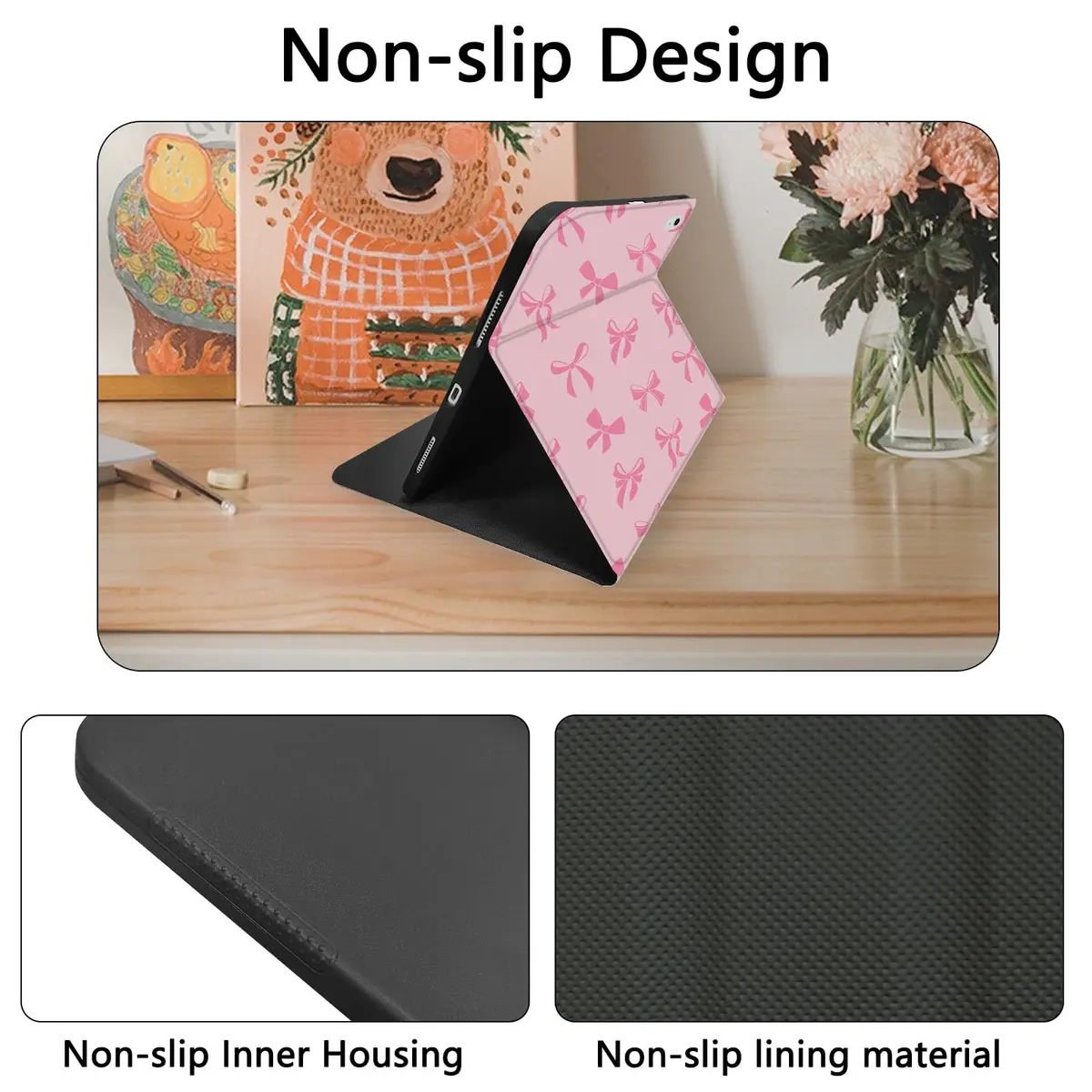 TopPerfekt Pink iPad Case for 11-inch 2022 & 2025 | Cute Chic Design with Pencil Holder - view 6