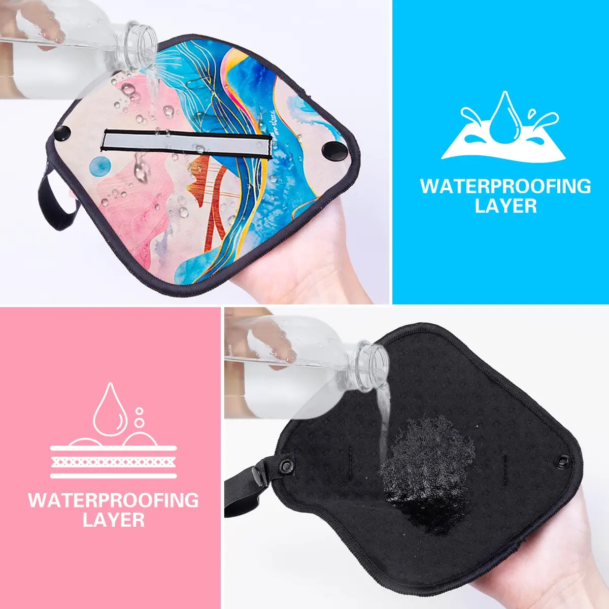 Rquite Reusable Pee Cloth for Women Hiking Essentials 2-Pack | Soft Absorbent & Waterproof - view 4