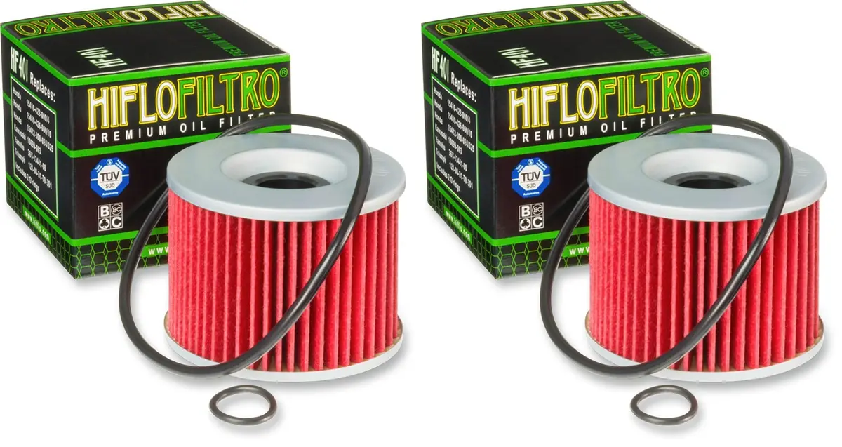 Hiflofiltro HF401 Premium Oil Filter 26g (0.057 lb) Pack of 2 | 28% Longer Service Life - main product image