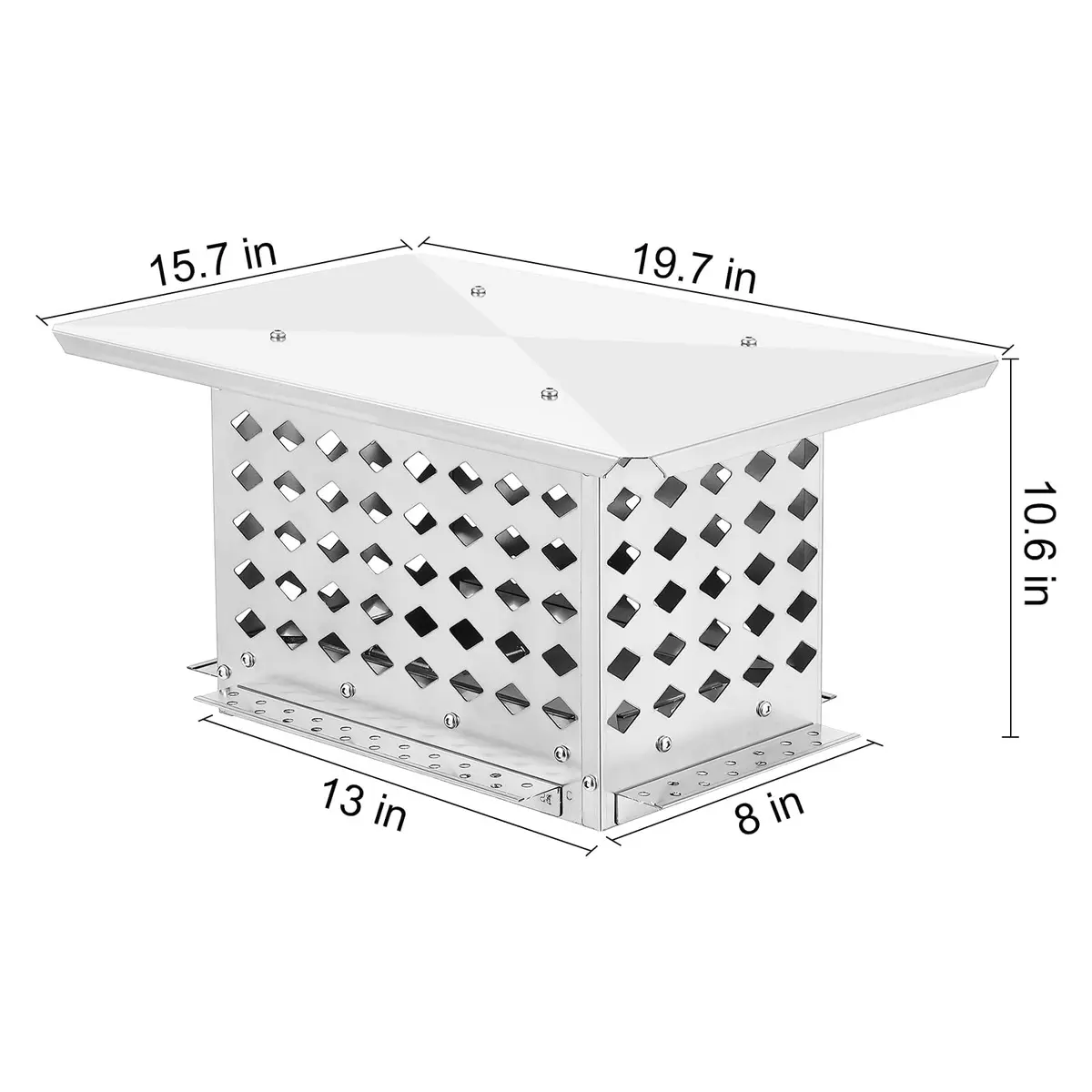 AutoSteelix Chimney Cap 8" x 13" Stainless Steel Waterproof Mesh | Easy DIY Installation - view 2