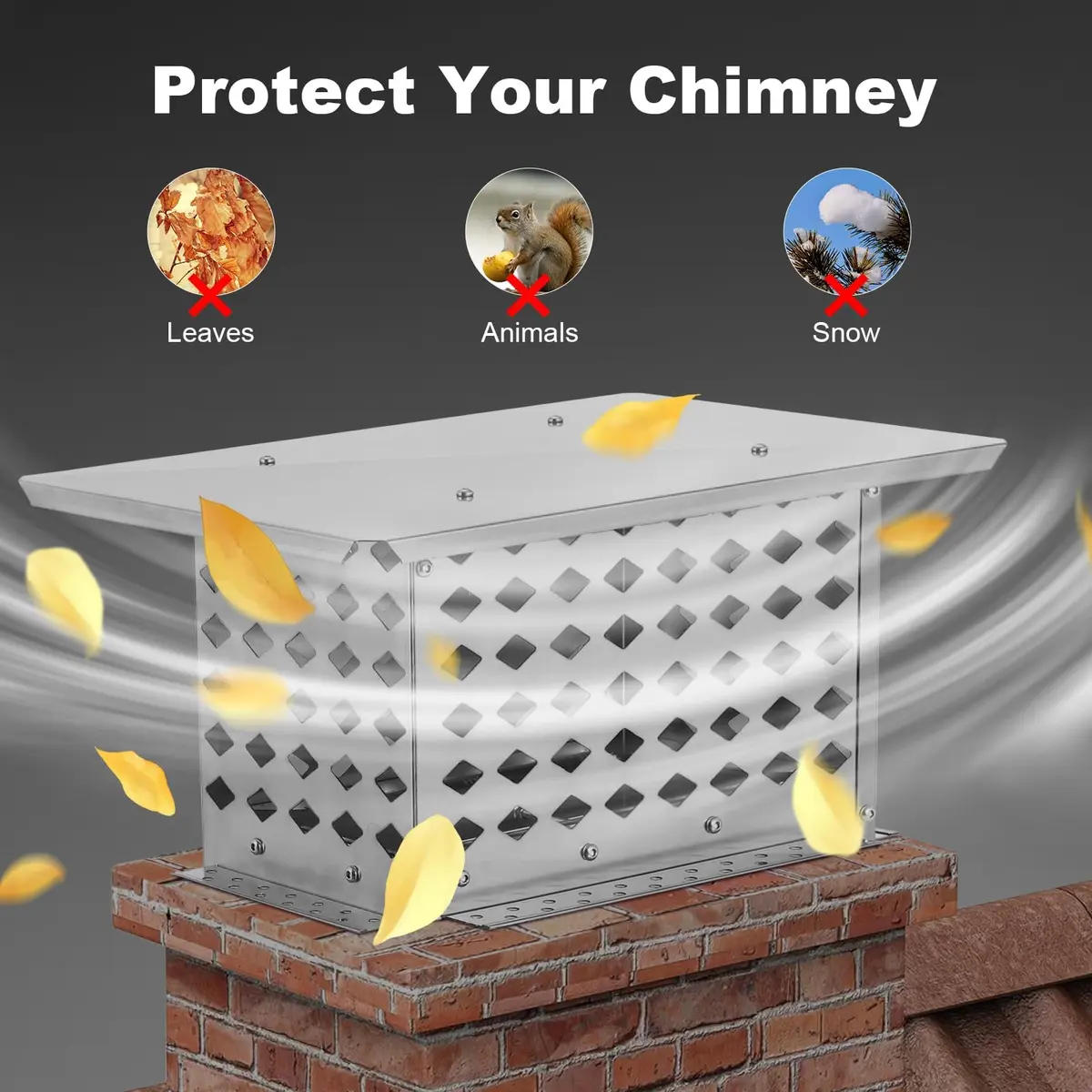 AutoSteelix Chimney Cap 8" x 13" Stainless Steel Waterproof Mesh | Easy DIY Installation - view 3