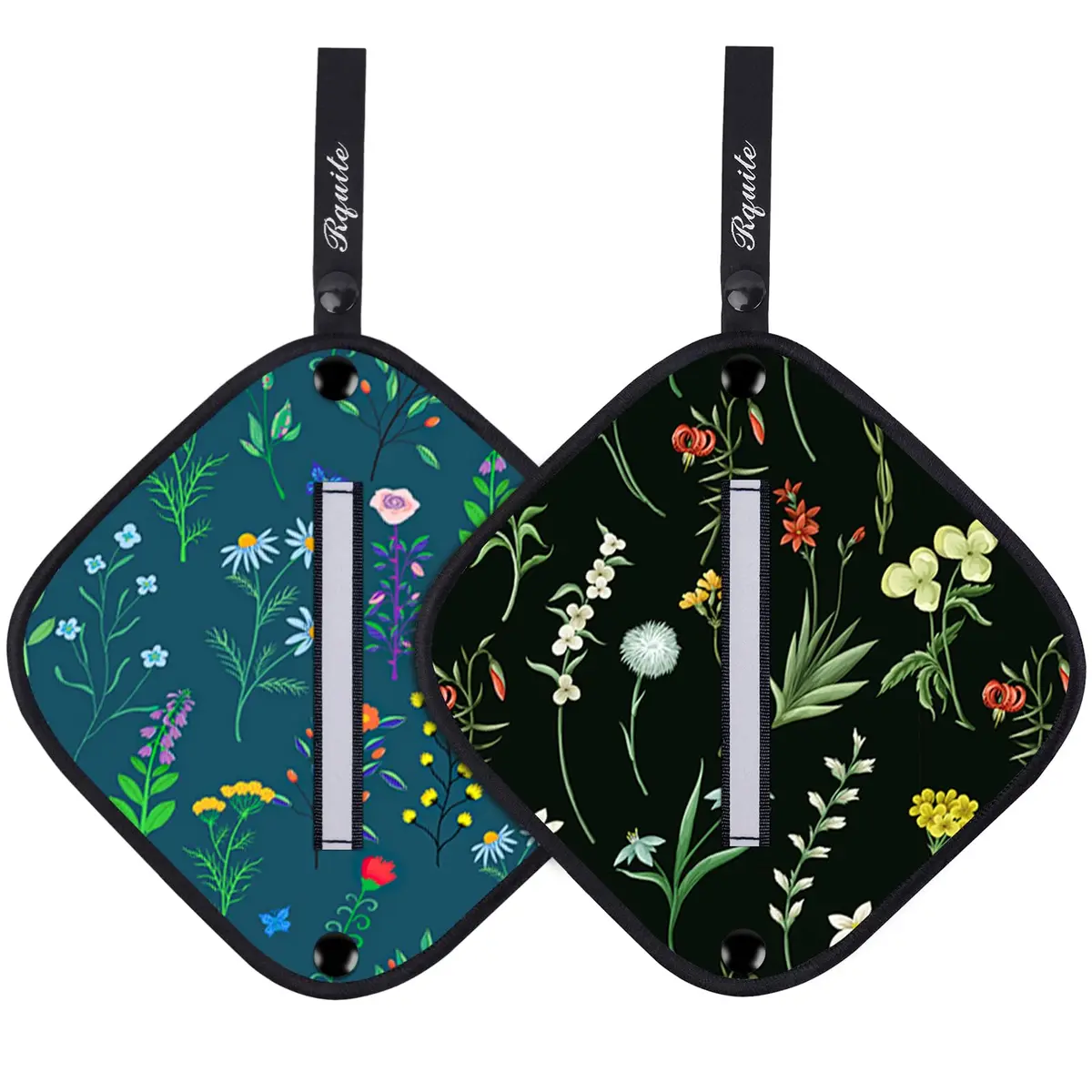 Rquite Reusable Pee Cloth for Women Hiking Essentials 2-Pack Floral | Soft Absorbent & Waterproof - main product image