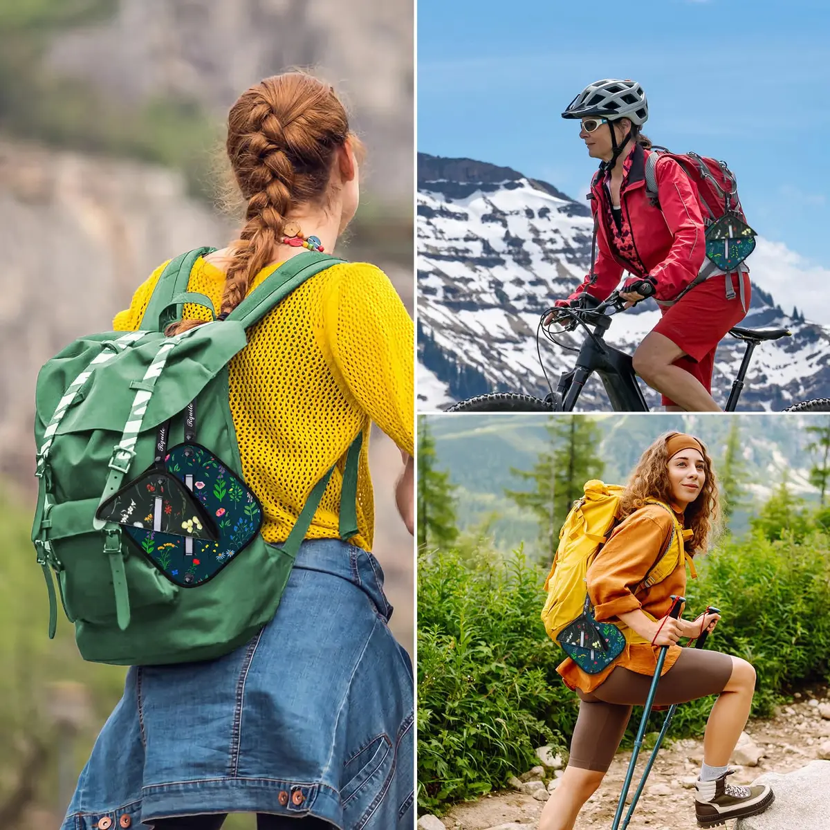 Rquite Reusable Pee Cloth for Women Hiking Essentials 2-Pack Floral | Soft Absorbent & Waterproof - view 7