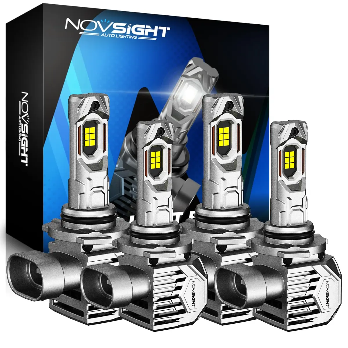 NOVSIGHT 9005 9006 LED Fog Light Bulbs 100000 Lumens 6500K | Ultra Bright, Plug & Play, Pack of 4 - main product image