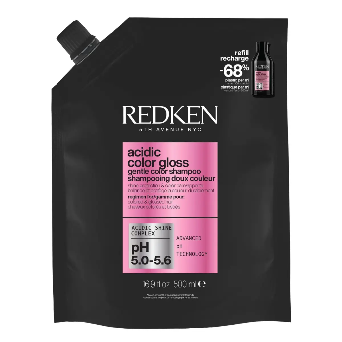 Redken Acidic Color Gloss Shampoo – 500ml (16.9 Fl Oz) Refill | Prolongs Salon Color & Adds Intense Shine - main product image
