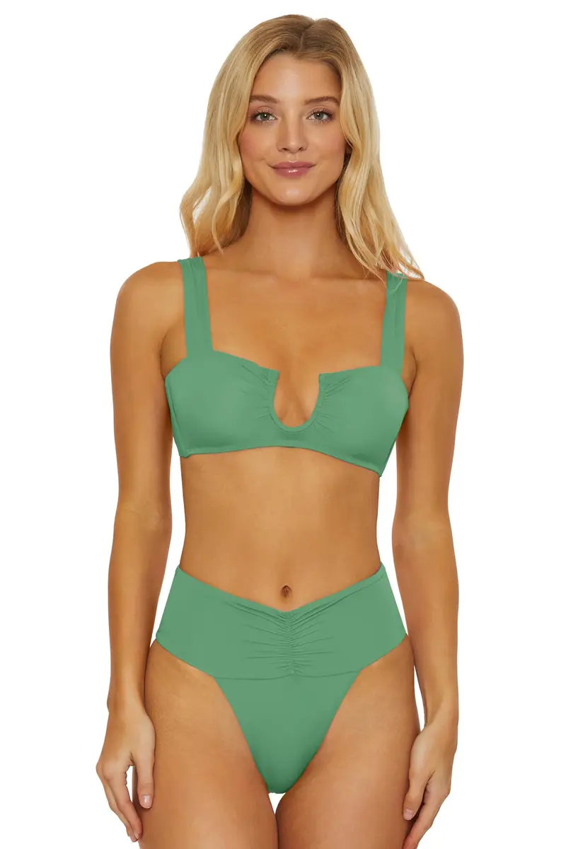 ISABELLA ROSE Belmore Women's Shirred Banded Bikini Bottom, Cheeky Coverage, Seafoam, X-Small | Brazilian Style Swimwear - view 5