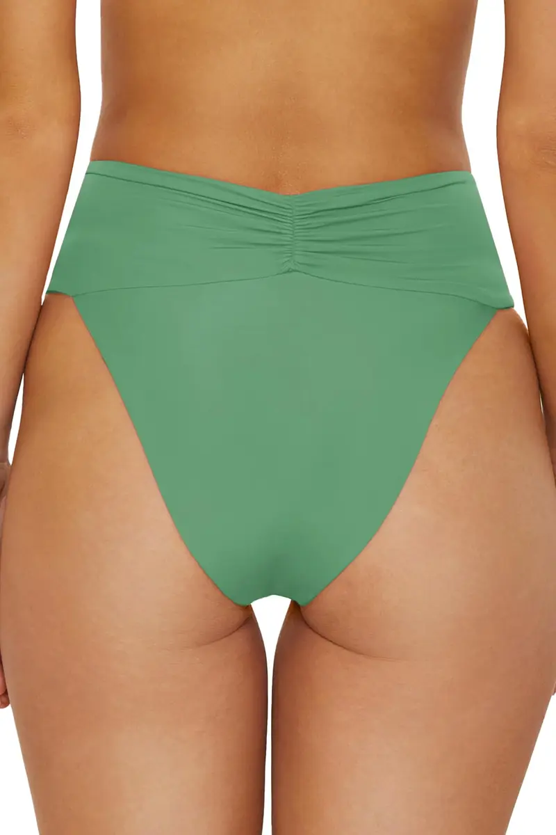ISABELLA ROSE Belmore Women's Shirred Banded Bikini Bottom, Cheeky Coverage, Seafoam, X-Small | Brazilian Style Swimwear - view 4
