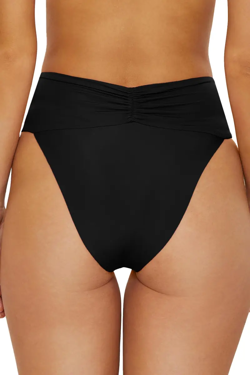 ISABELLA ROSE Belmore Women's Shirred Banded Bikini Bottom Ibiza Blue Low Rise | Cheeky Coverage - view 4