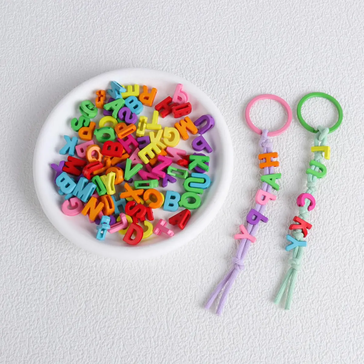 Horsdo Craft Bead Alphabet Letters 9x12mm | Colorful Plastic Loose Beads for Jewelry & Crafts - view 7