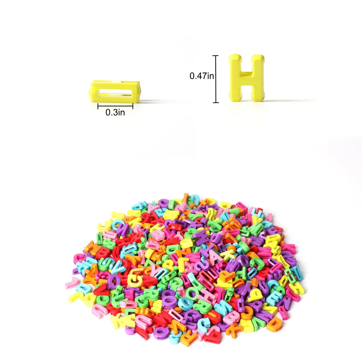 Horsdo Craft Bead Alphabet Letters 9x12mm | Colorful Plastic Loose Beads for Jewelry & Crafts - view 2
