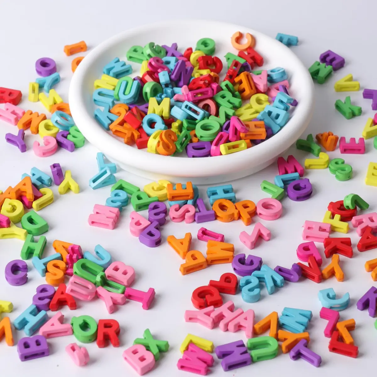 Horsdo Craft Bead Alphabet Letters 9x12mm | Colorful Plastic Loose Beads for Jewelry & Crafts - view 4