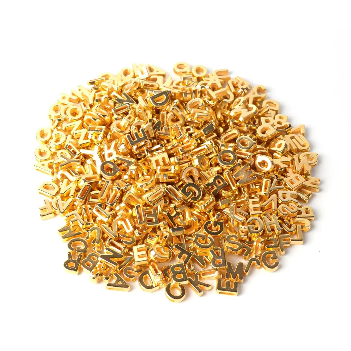 Horsdo Alphabet Letter Beads 9x12mm | Large Plastic A-Z for Jewelry & Crafts (Gold) - view 3