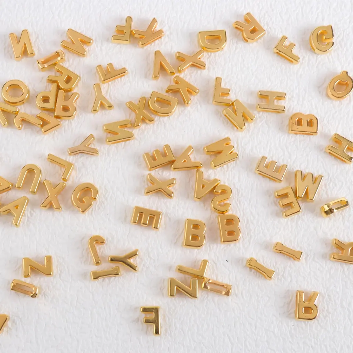 Horsdo Alphabet Letter Beads 9x12mm | Large Plastic A-Z for Jewelry & Crafts (Gold) - view 4